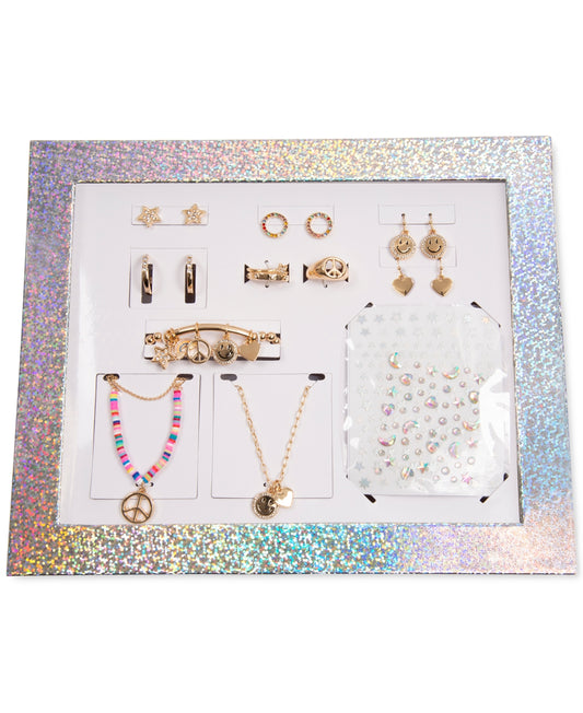 12-Pc. Holographic Advent Calendar - Twelve Days of Smiles Jewelry Gift Set