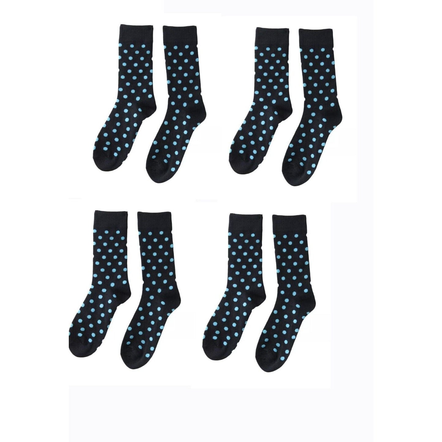 West Loop Men's Adult Navy Polka Dot Dress Socks 6-12 Shoe Size 4 Pairs