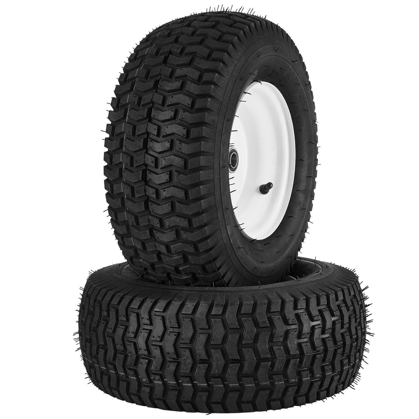 Lawn Mower Tires with Rim, 16x6.5-8" Tubeless Tractor Tires, 2-Pack Tire and Wheel Assembly, Turf Pneumatic Tires, 3" Offset Hub, 3/4" Bushing Size, 16 PCS Adapters for Riding Mower Lawn Tractor