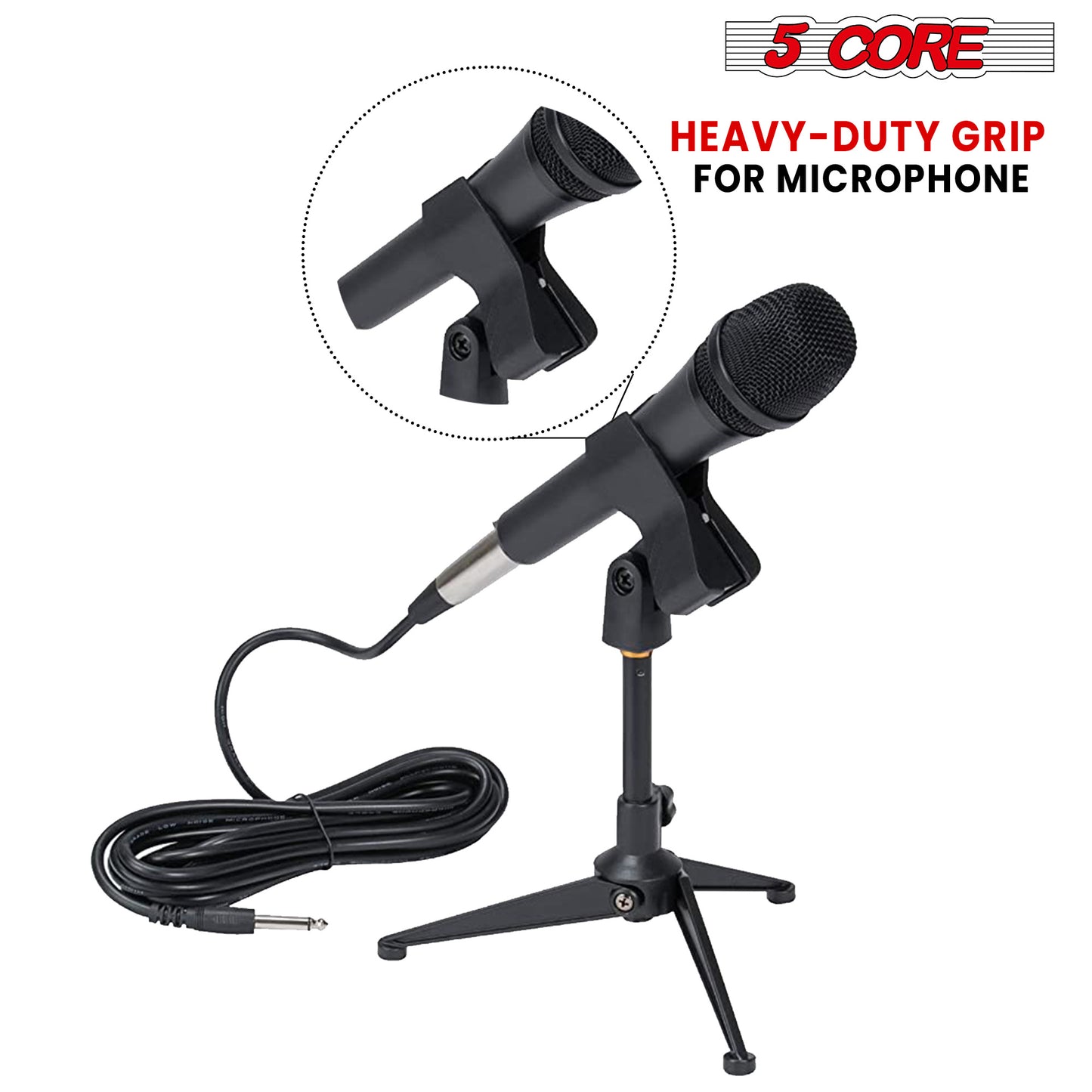 5 Core Microphone Clip Holder 6 Pieces Multi Pack with Screw Adapters 5/8 to 3/8 Inch - MC 123478 6PCS