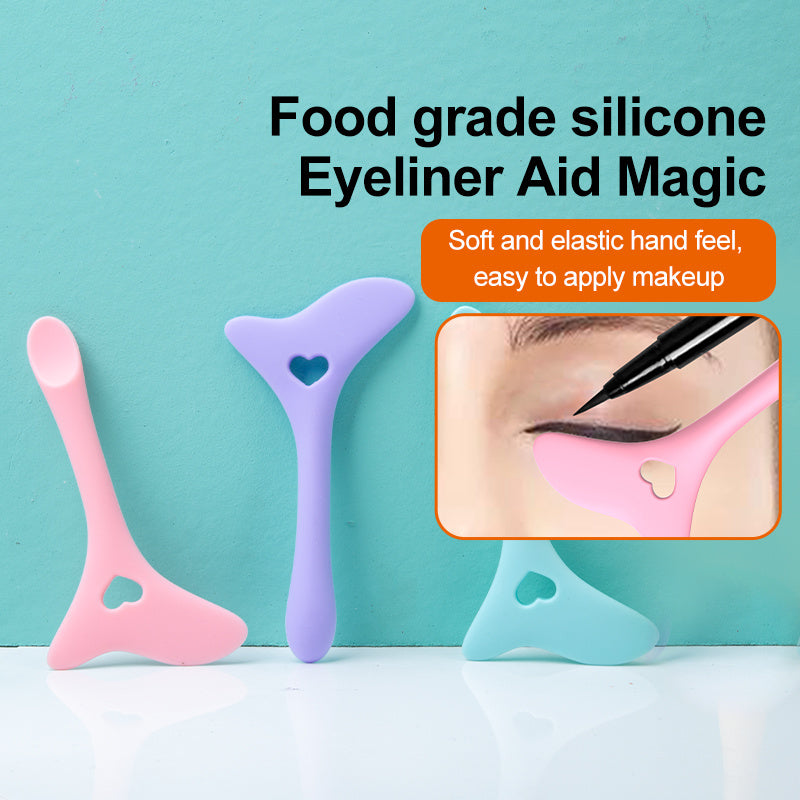 Eyeline Aid Eyeline, Stencils Silicone, Eyebrow Pencil Stencil Reusable Smoky Eyeshadow Multifunctional Eye Makeup Tool Kit, Quick Stencil Aid Eyeliners Molds Winged Tip Eyeliner Stencil