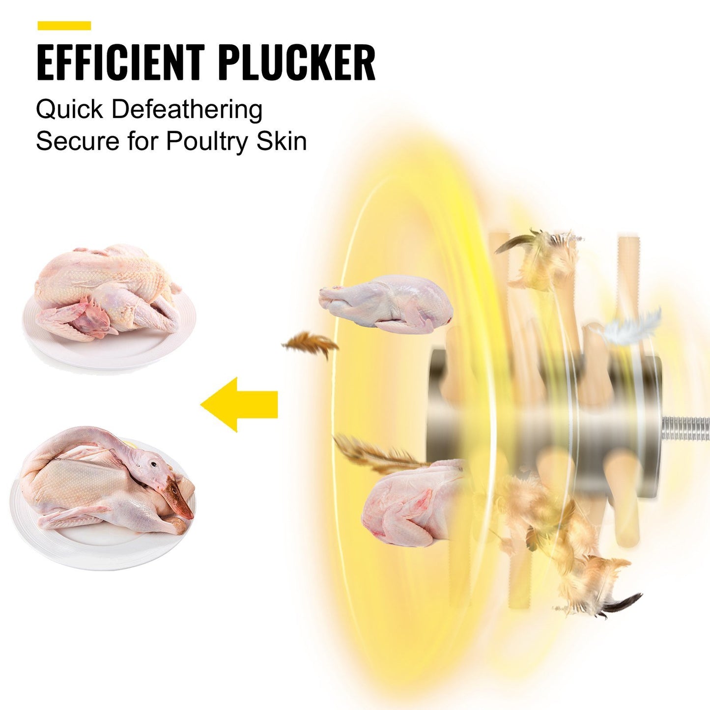 Chicken Plucker Drill Attachment, Stainless Steel Drill Chicken Plucker, 18 Fingers Chicken Feather Plucker Machine, 0.4 Inches Shank Poultry Defeathering Machine for Small Chicken Quail Pigeon