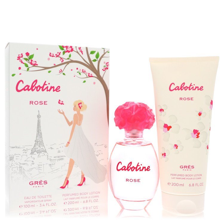 Cabotine Rose by Parfums Gres Gift Set - 3.4 oz Eau De Toilette Spray + 6.7 oz Body Lotion