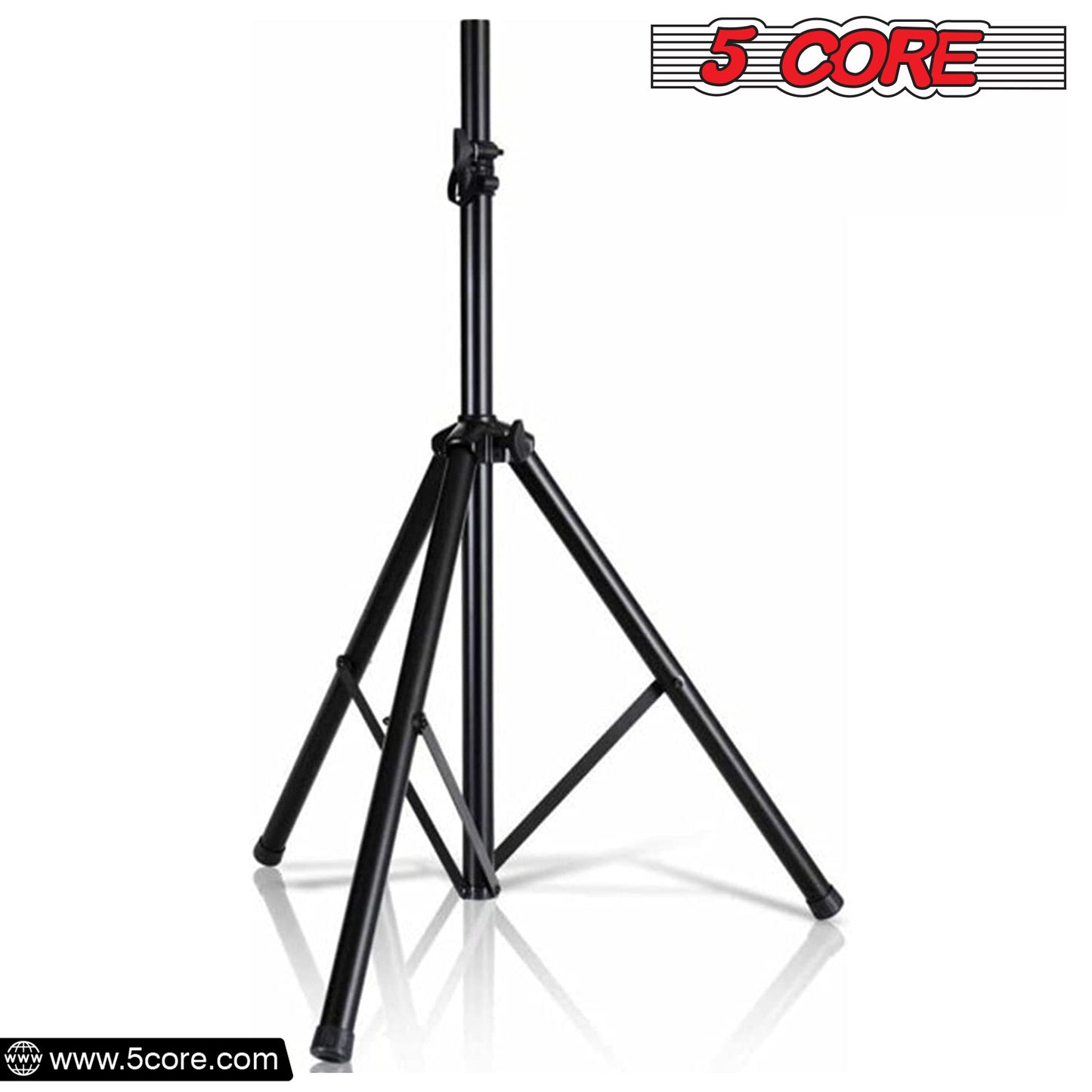 5 Core Speaker Stand Tripod Floor Heavy Duty Adjustable Up to 72 Inch DJ Studio Monitor Stands Pole Mount- SS HD 1PK BLK WOB