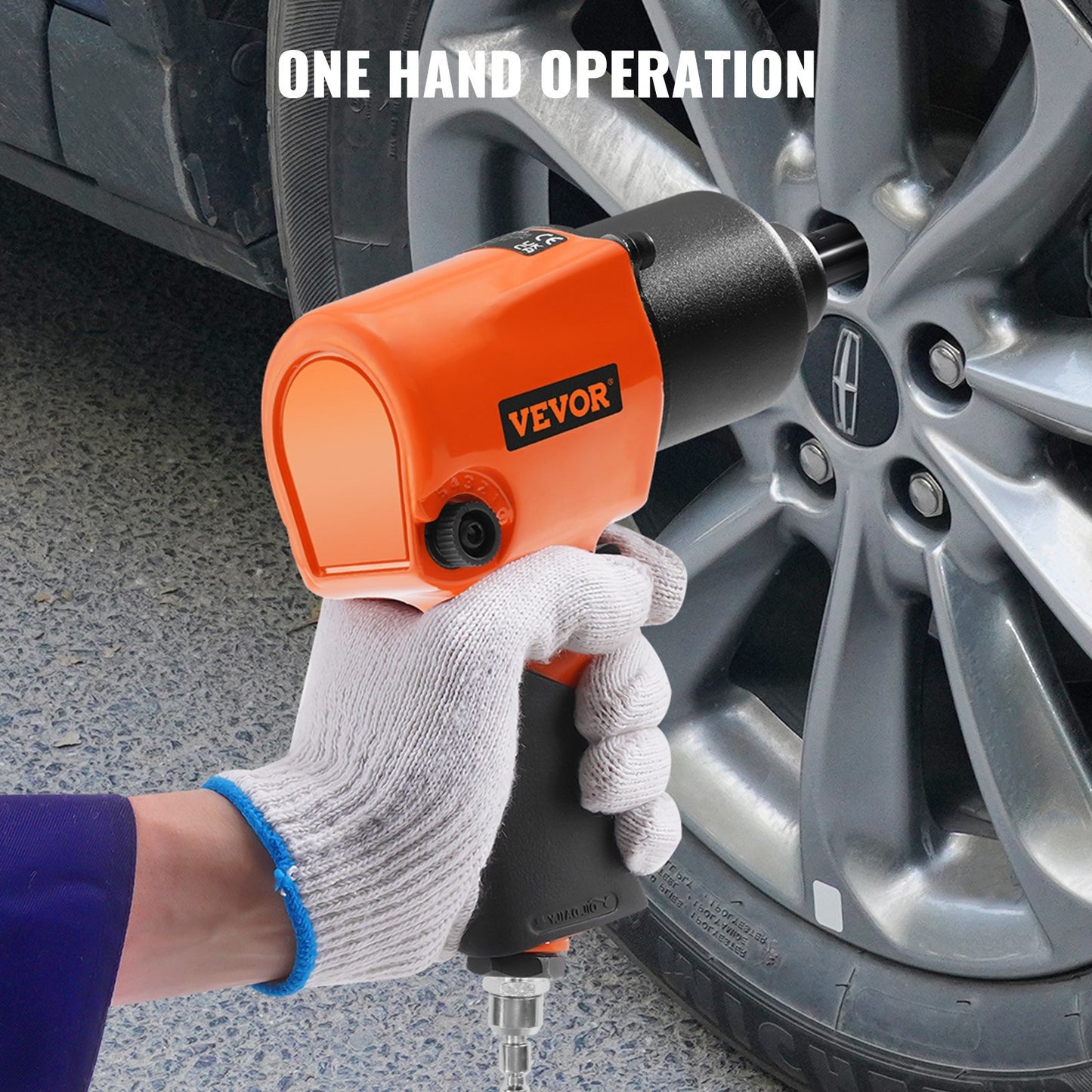 Air Impact Wrench, 1/2" Drive Air Impact Gun Up to 880ft-lbs Nut-busting Torque, 7500RPM Lightweight Pneumatic Tool for Auto Repairs and Maintenance