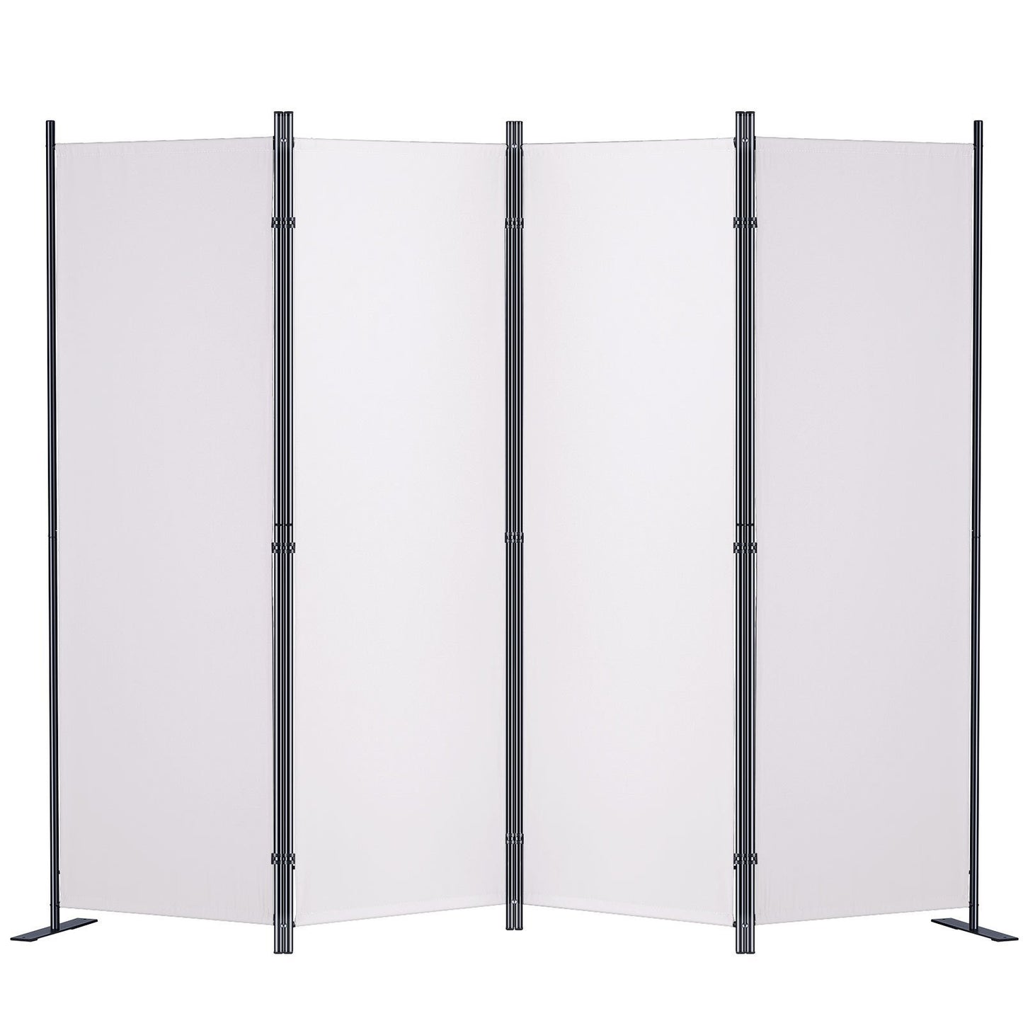 Room Divider, 5.6 ft Room Dividers and Folding Privacy Screens (4-panel), Fabric Partition Room Dividers for Office, Bedroom, Dining Room, Study, Freestanding, White