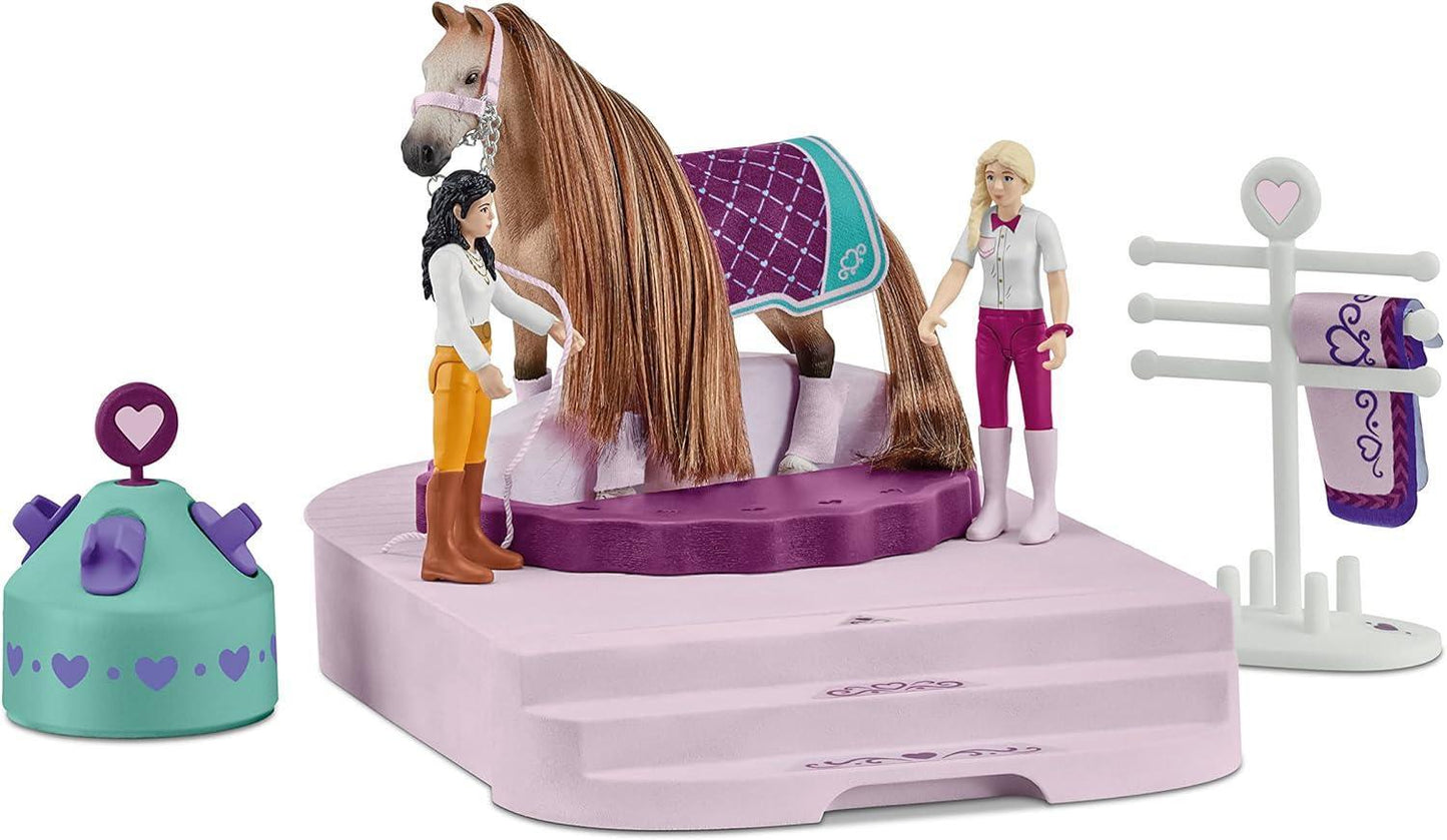 Horse Club Horse Beauty Salon Stable with Brushing Accessories and Figurines Playset 99 Piece Horse Beauty Salon Toy for Grooming and Brushing Gift for Kids Age 4+