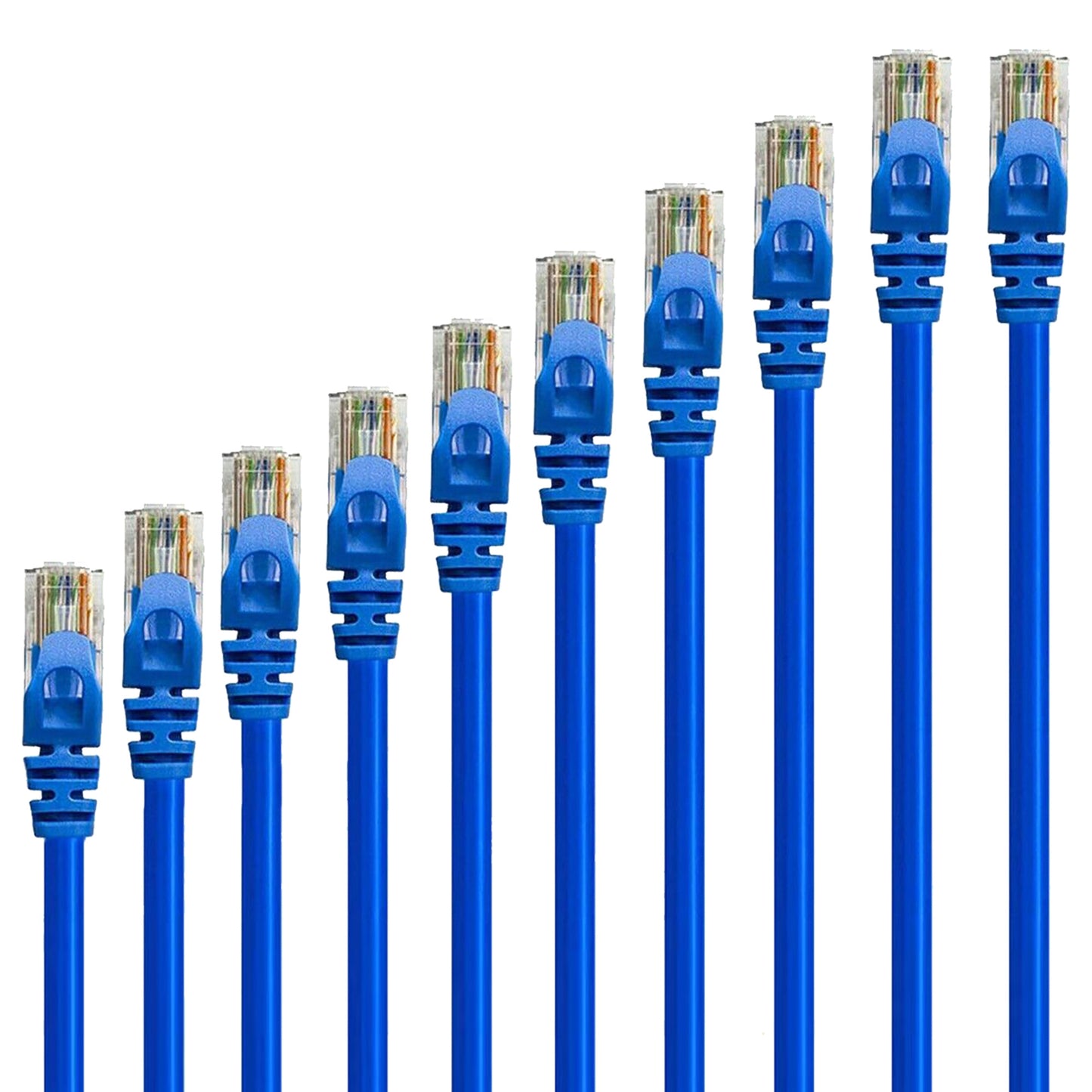 5 Core Ethernet Cable 30 ft / 40 ft Long Cat 6 Computer Internet Patch Cord High Speed WiFi RJ45 for Gaming Indoor Outdoor Use - ET BLU