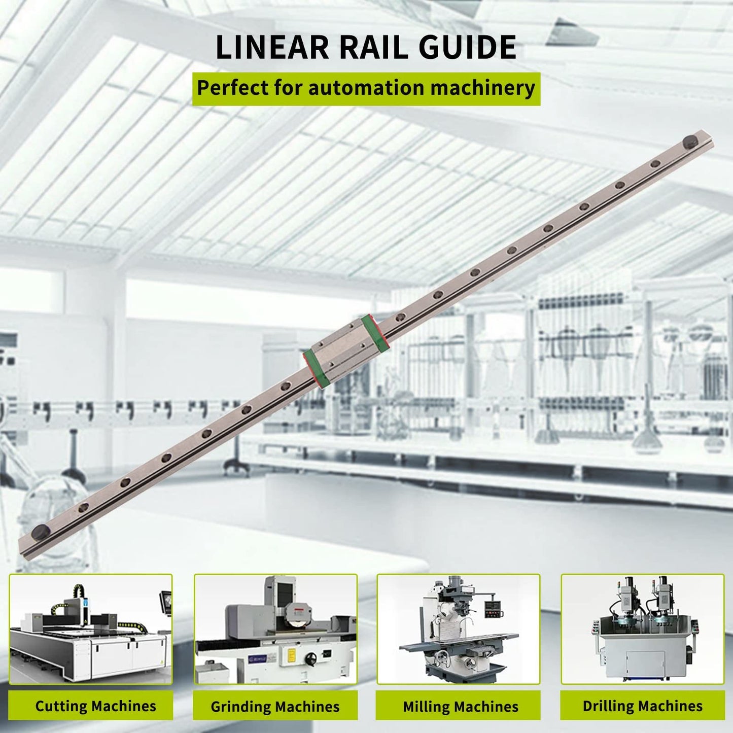 MGN12H Linear Rail Guide with 2 Stainless Steel Carriage Blocks for 3D Printers, CNC Machine Upgrade, Machining and Other Linear Motion Measurement Equipments