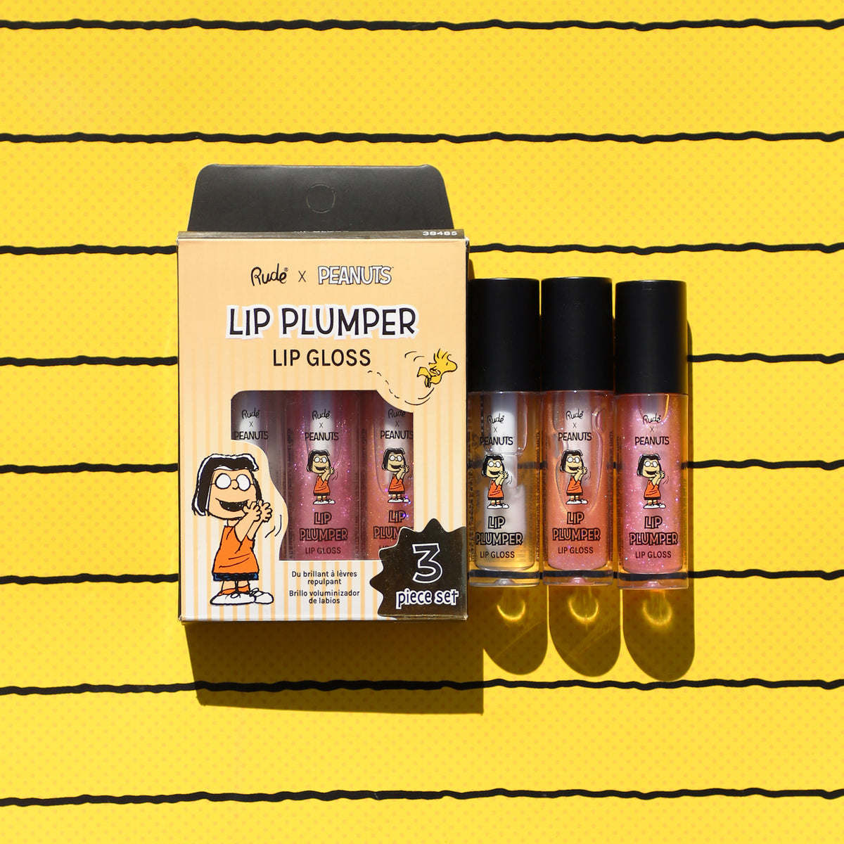 RUDE Peanuts Lip Plumper Gloss - 3 piece set