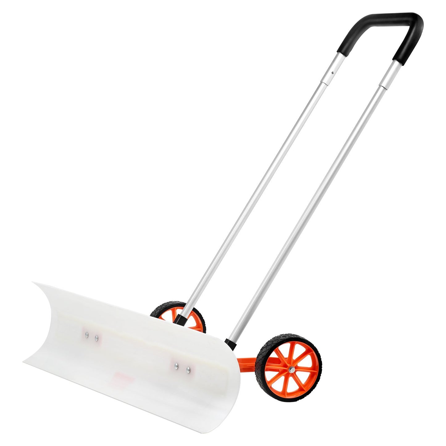 Snow Shovel with Wheels, 37 inch Snow Shovel for Driveway, ABS Snow Shovel Pusher for Snow Removal, Heavy Duty Shovel Pusher with Wide Blade and U-shaped Aluminum Alloy Handle