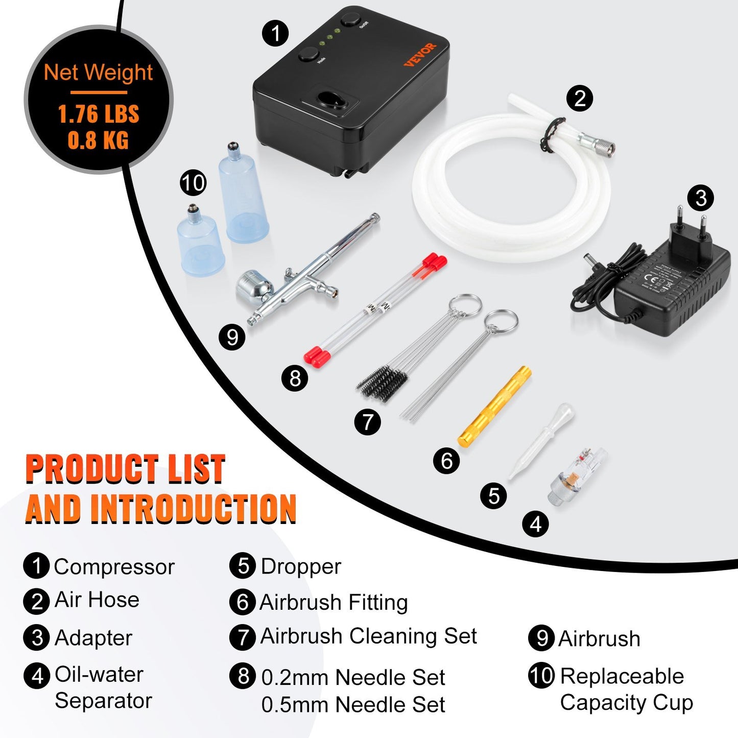 Airbrush Kit, Portable Airbrush Set with Compressor, Airbrushing System Kit w/Multi-Purpose Dual-Action Gravity Feed Airbrushes, Art Nail Cookie Tattoo Makeup