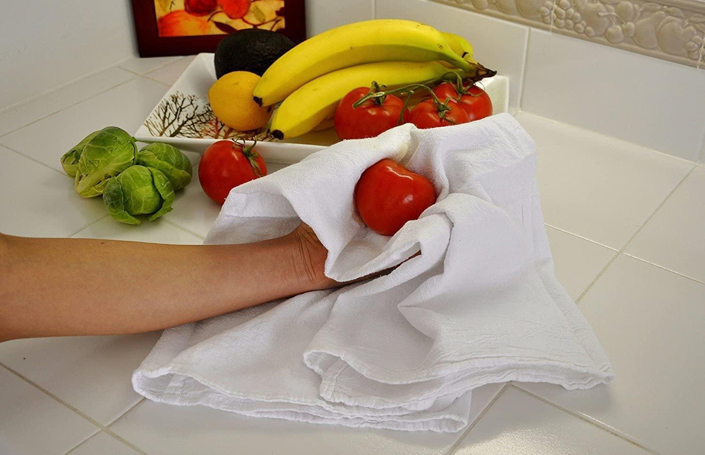 18 Pack Flour Sack Kitchen Dish Towels Lint Free Soft 100% Ring Spun Cotton Large 28x28 inch White