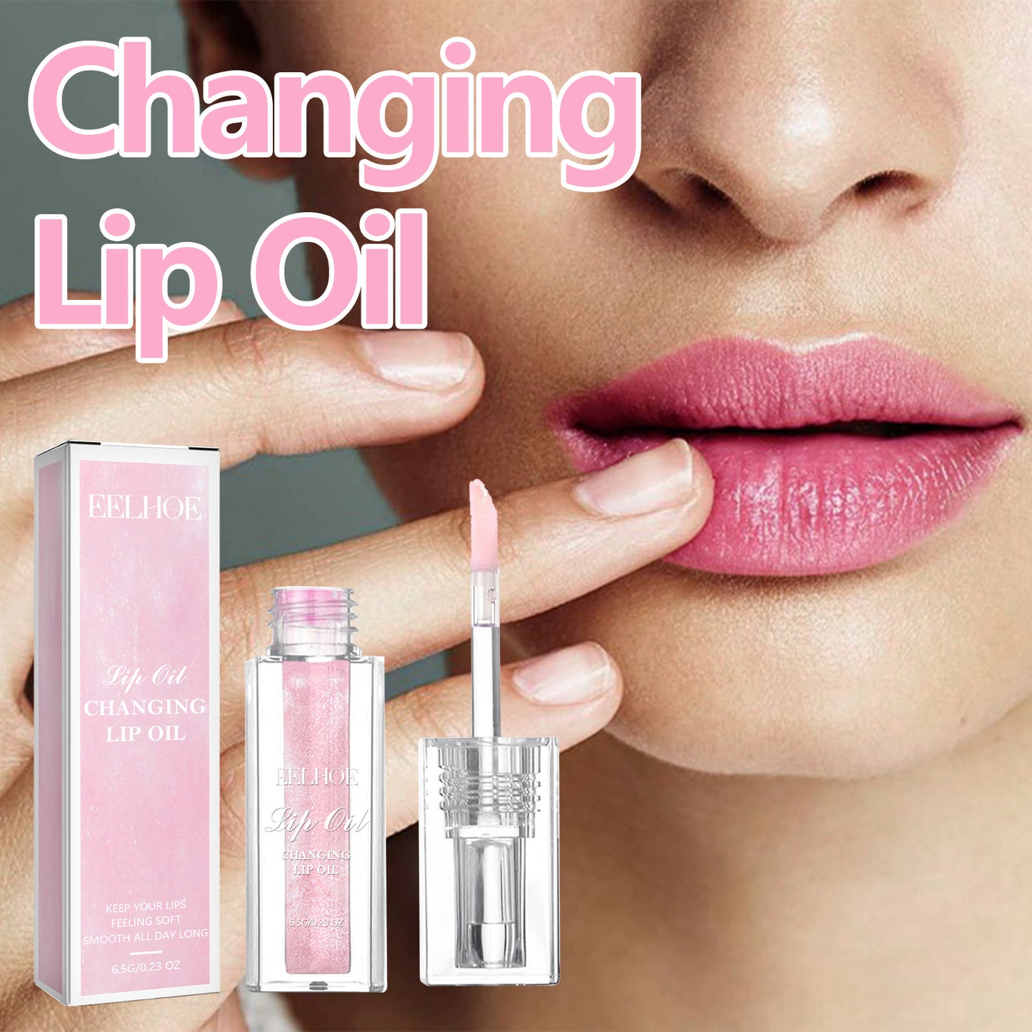 Color Changing Lip Oil  lightens and smoothes fine lines on lips  nourishes and moisturizes  anti-drying and cracking color-changing lip care