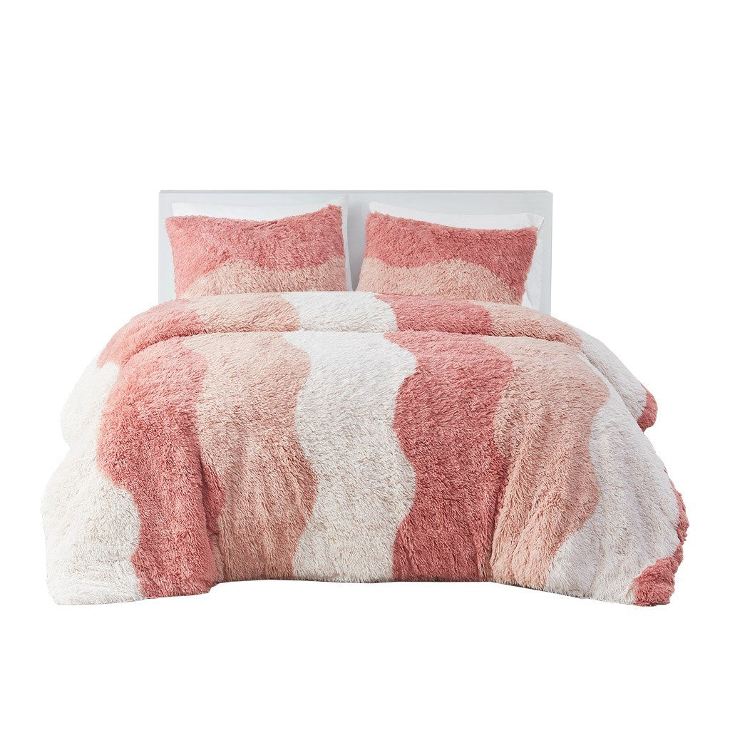 Comforter Set Ombre Shaggy Faux Fur Comforter Set