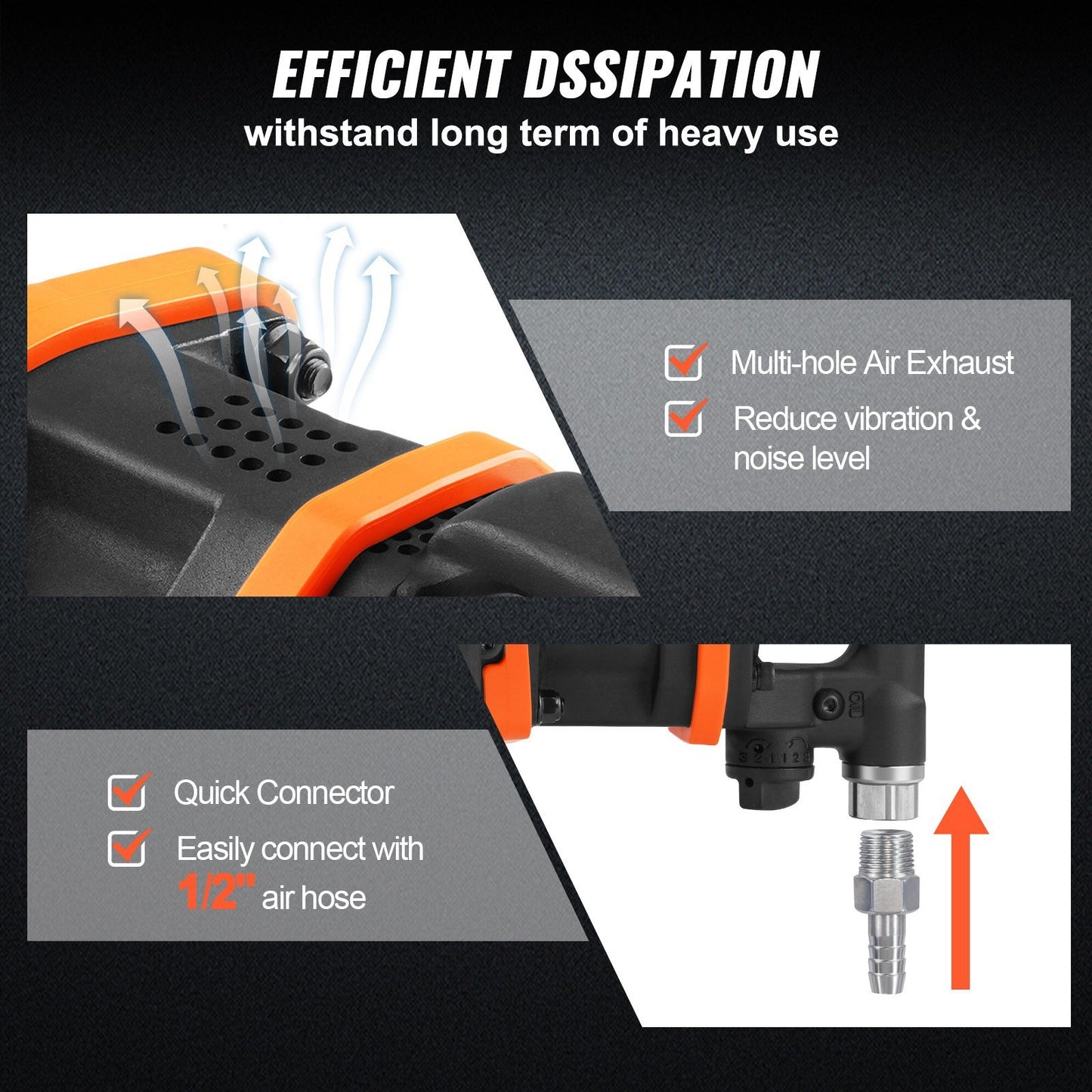 1 Inch Air Impact Wrench, Up to 3160 ft-lbs High Reverse Torque Output 1" Pneumatic Impact Gun w/ 8 Inch Extended Anvil & Carrying Case for Heavy Duty Repairs and Maintenance