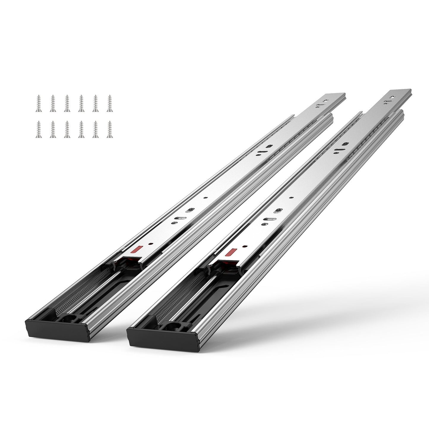 10 Pairs of 20 Inch Drawer Slides Side Mount Rails, Heavy Duty Full Extension Steel Track, Soft-Close Noiseless Guide Glides Cabinet Kitchen Runners with Ball Bearing, 100 Lbs Load Capacity