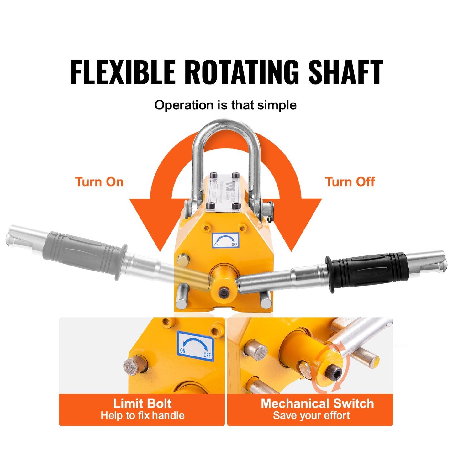 Magnetic Lifter, 880 lbs/400 kg Pulling Capacity, 2.5 Safety Factor, Neodymium & Steel, Lifting Magnet with Release, Permanent Lift Magnets, Heavy Duty Magnet for Hoist, Shop Crane, Block, Board