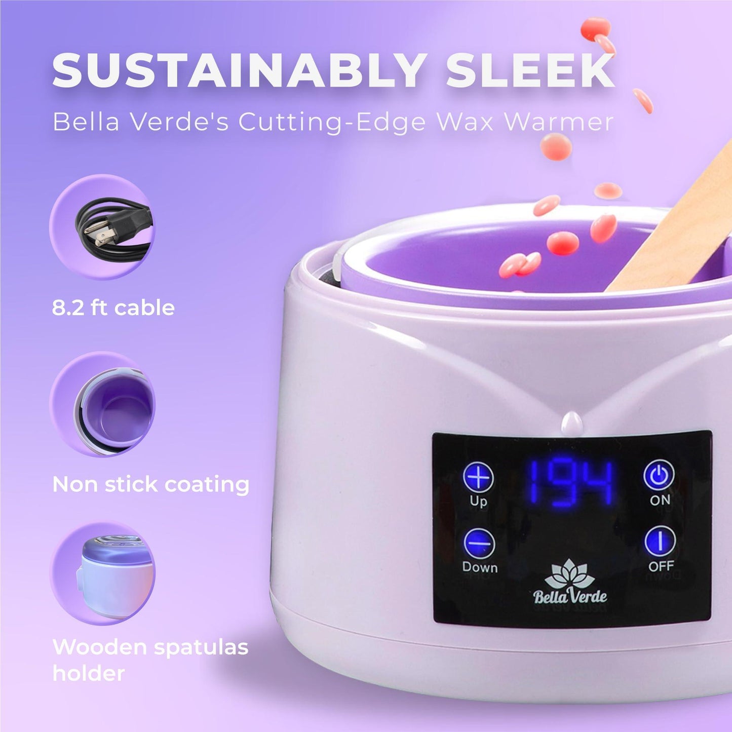 Hard Wax Kit for Hair Removal for Face Legs Eyebrows Body Bikini Purple