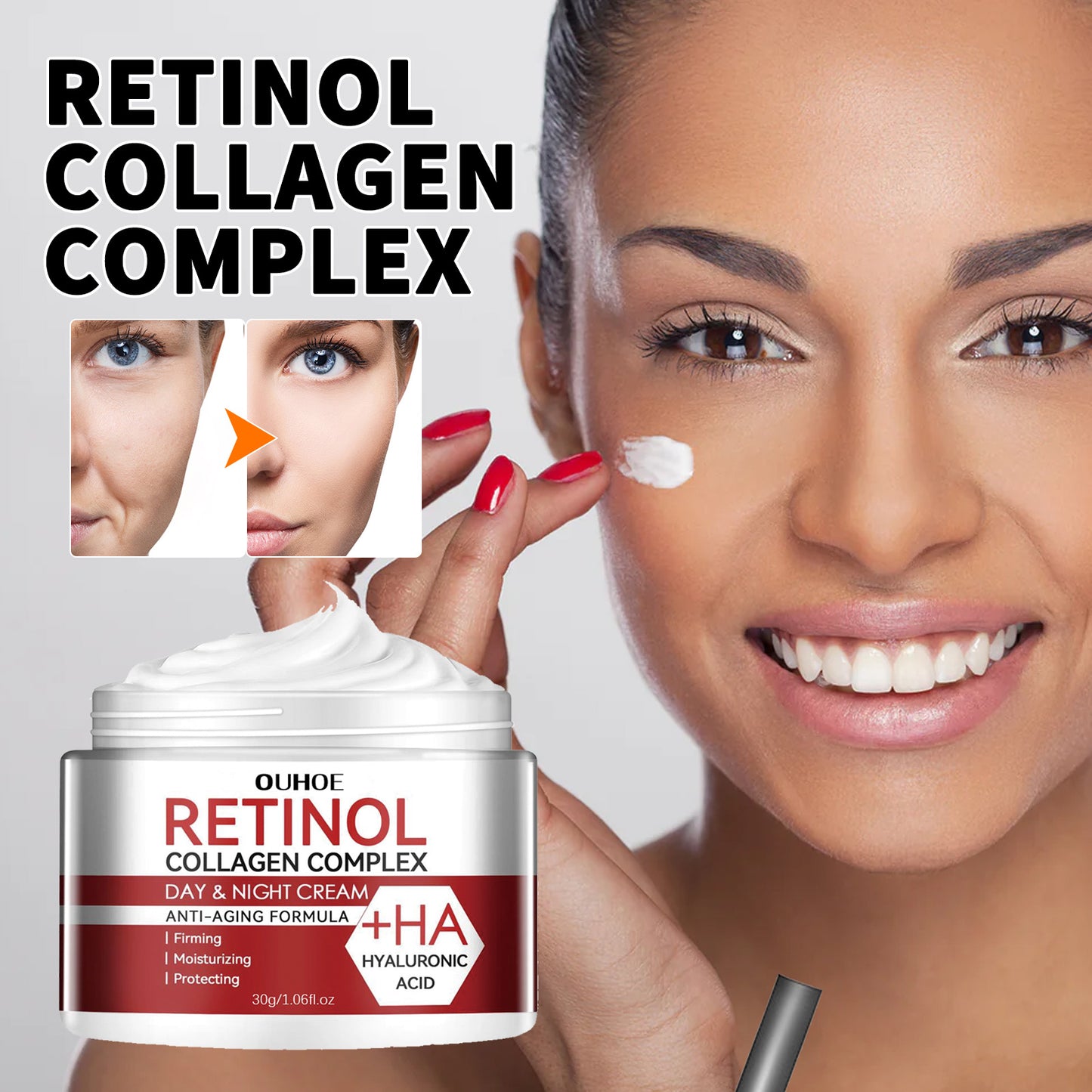 Retinol Moisturizing Cream  Diminishes Fine Lines and Dark Circles  Nourishes and Firms Pores  Anti-Aging Cream