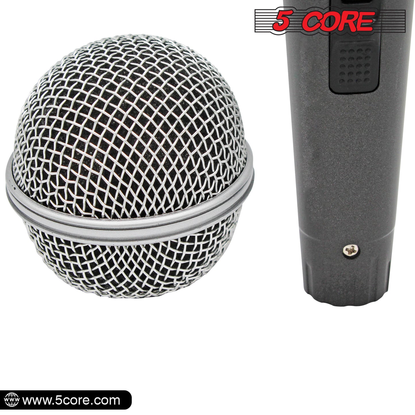 5 Core Microphone XLR Dynamic Mic Karaoke Singing Handheld Microfono Wired Professional Unidirectional 1/4 Plug In Cord Connection for Vocal DJ Music - PM 18