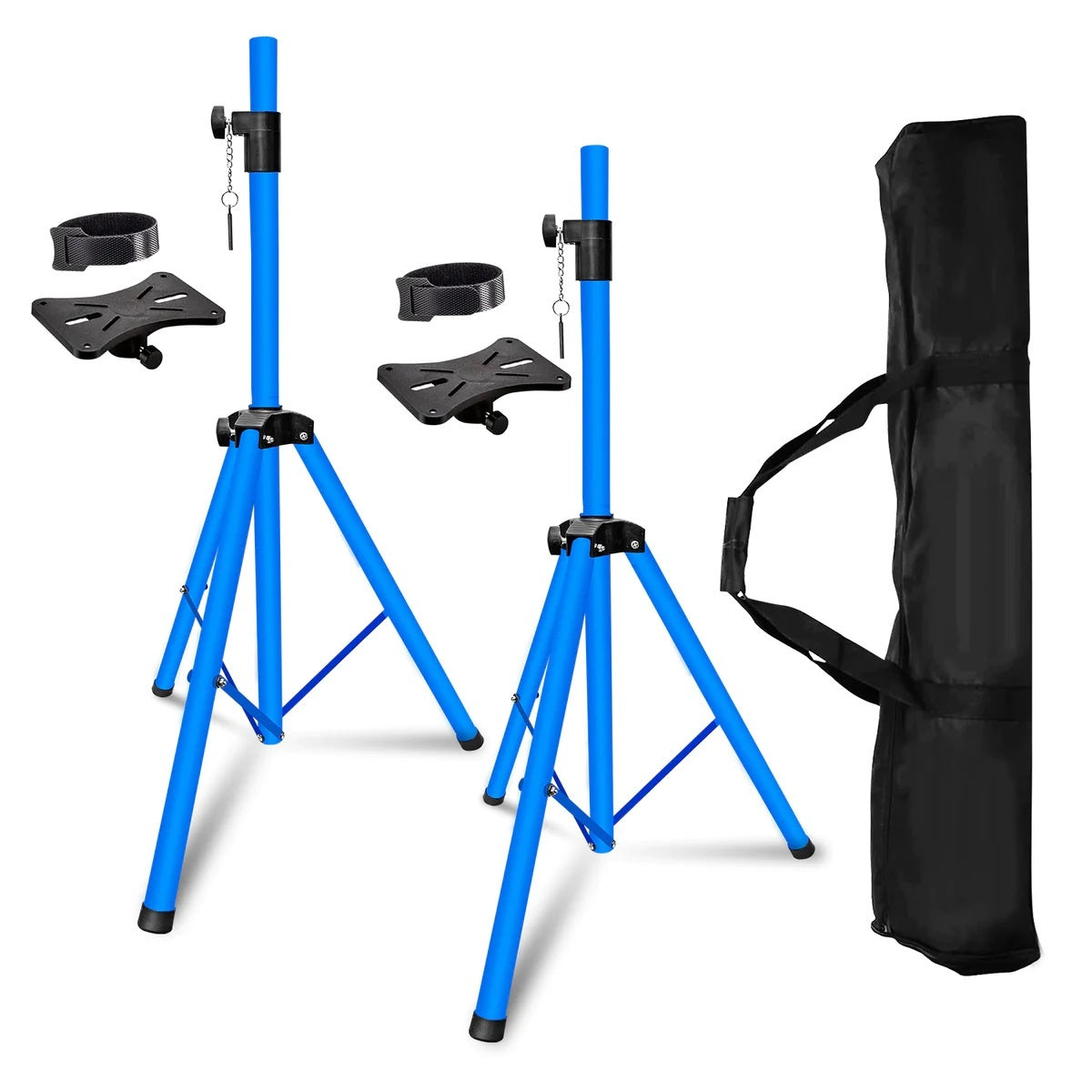 5 Core Speaker Stand Tripod Floor Heavy Duty Adjustable Up to 72 Inch DJ Studio Monitor Stands Pole Mount- SS HD SKY BLU BAG