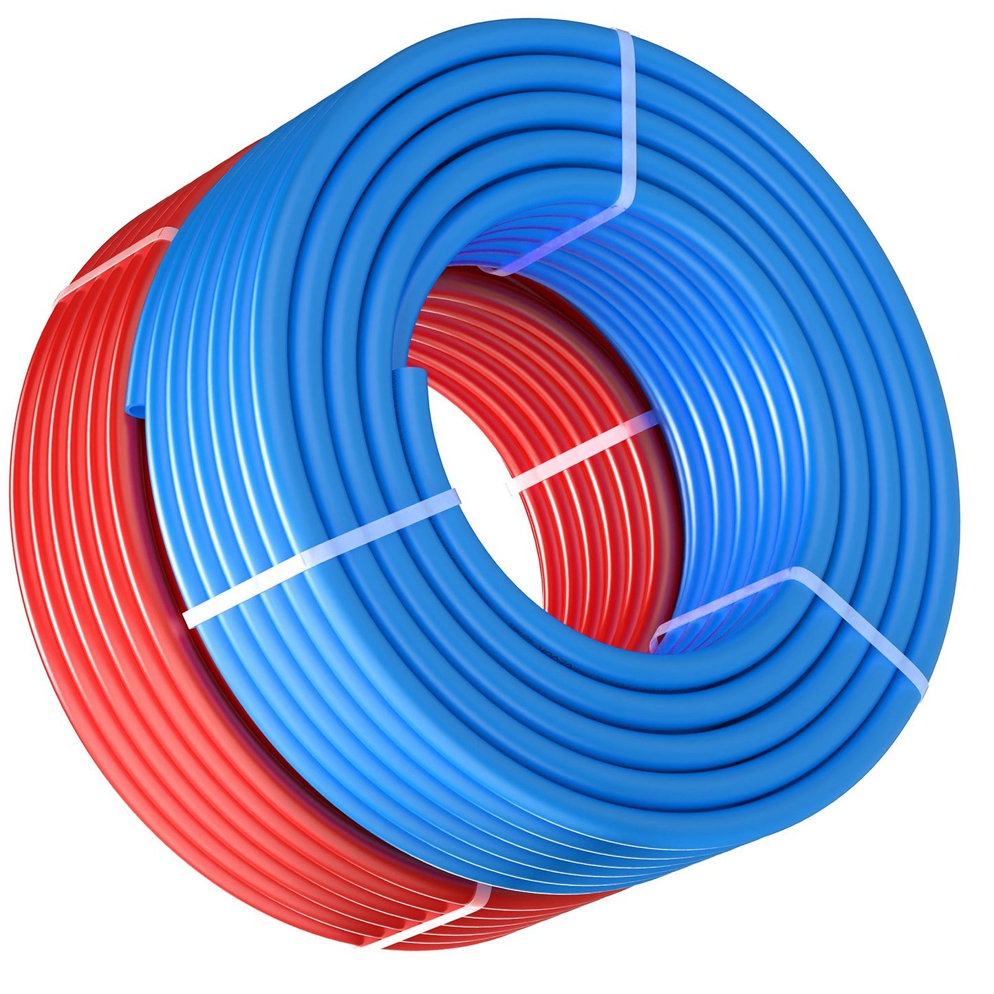 PEX Pipe 3/4 Inch, 2 x 100 Feet Length PEX-A Flexible Pipe Tubing for Potable Water, Pex Water Lines for Hot/Cold Water & Easily Restore, Plumbing Applications with Free Cutter, Blue & Red