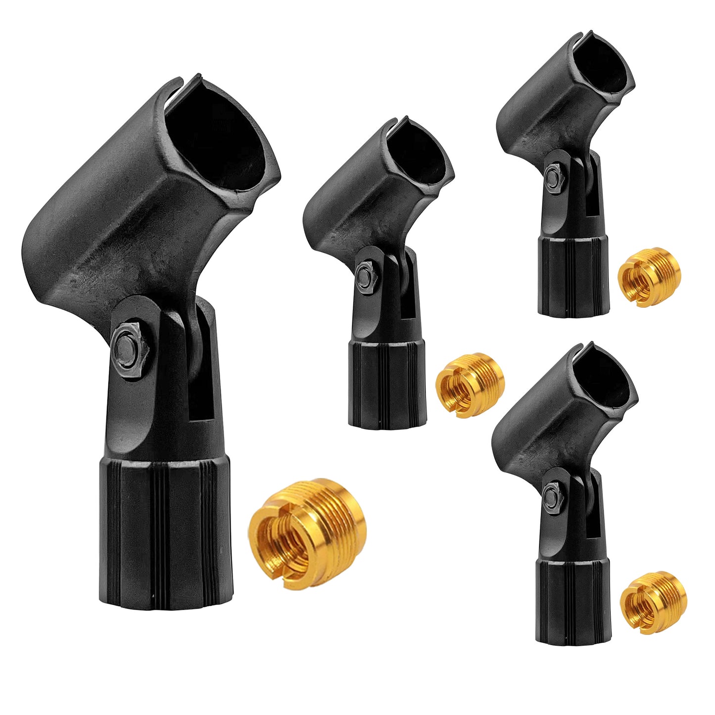 5 Core Microphone Clip Holder 4 Pieces with Screw Adapters 5/8 to 3/8 Inch - MC 08 4PCS