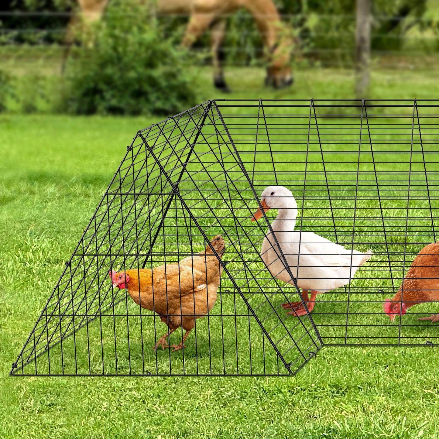 Chicken Tunnels, 157.5 x 39.4 x 24.2 inch(LxWxH) Chicken Tunnels for Yard, Portable Chicken Tunnels for Outside with Corner Frames, Chicken Coop Run, Suitable for Chickens, Ducks, Rabbits