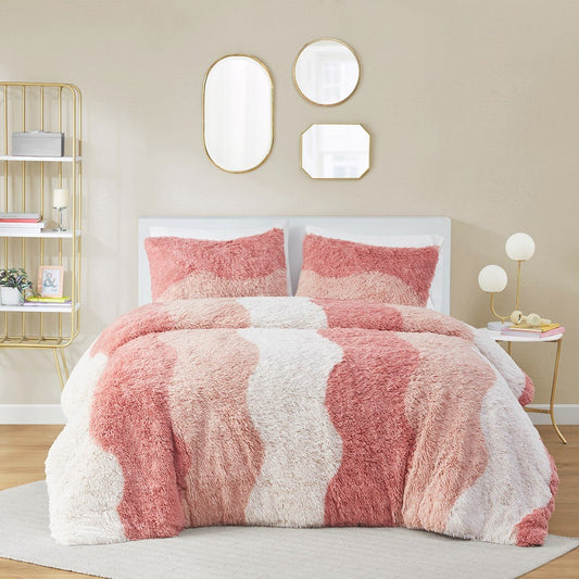 Comforter Set Ombre Shaggy Faux Fur Comforter Set