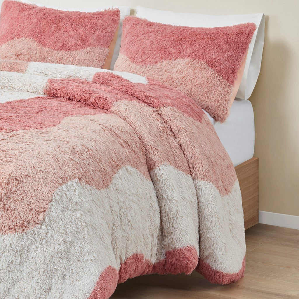 Comforter Set Ombre Shaggy Faux Fur Comforter Set