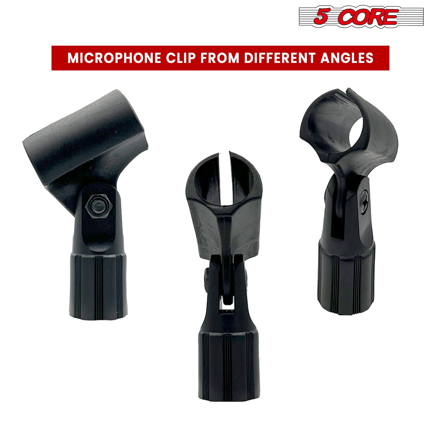 5 Core Microphone Clip Holder 4 Pieces with Screw Adapters 5/8 to 3/8 Inch - MC 08 4PCS