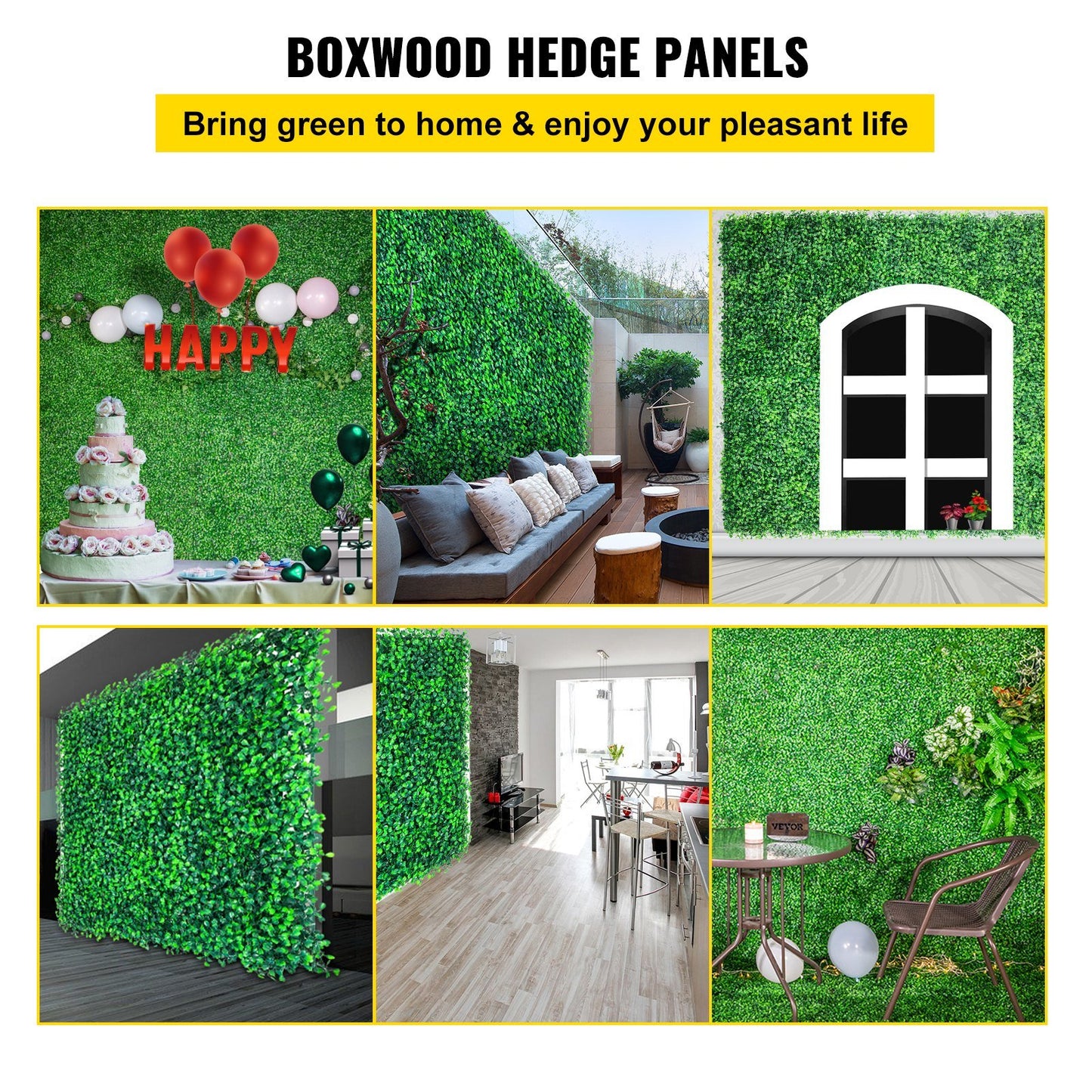 Artificial Boxwood Panels, 16 PCS 20"x20" Boxwood Hedge Wall Panels, PE Artificial Grass Backdrop Wall 1.6", Privacy Hedge Screen for Decoration of Outdoor, Indoor, Garden, Fence, and Backyard