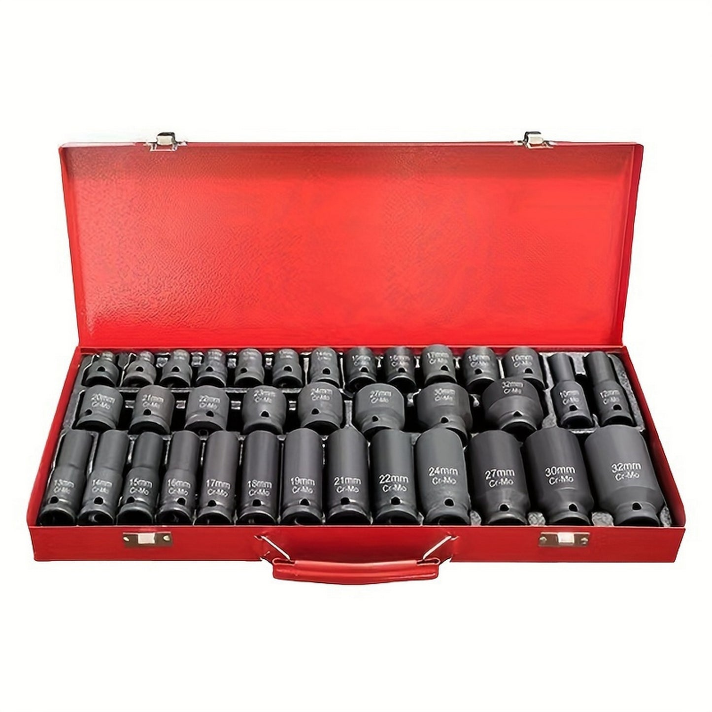 35-Piece 1/2in Professional Pneumatic Socket Set - Comprehensive Auto Repair Toolkit with Long & Short Sockets, Air Cannon, Hex Extensions, and Rotary Tool for Effortless Mechanic Work