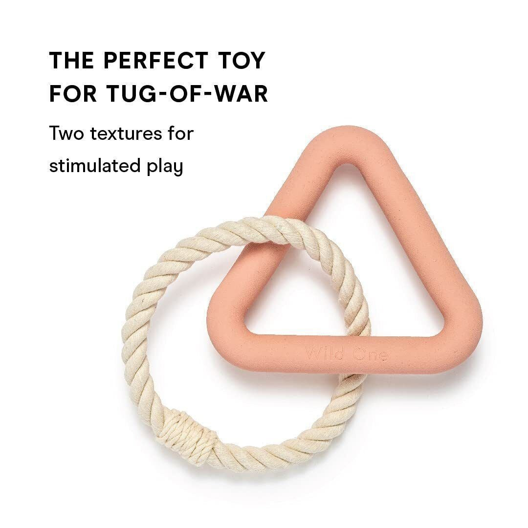 Wild One Small Triangle Tug Dog Toy for Small Breeds Rope Toy Durable Pink